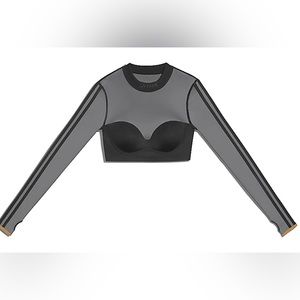 Ivy park adidas black long sleeve mesh crop top.